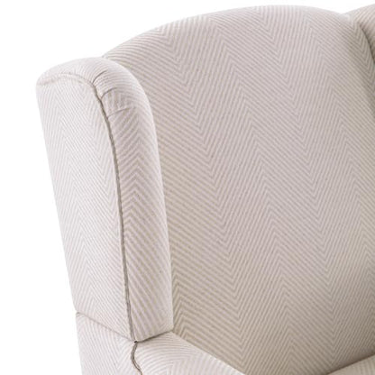 HUIMO Printed Wingback Accent Chair, Linen Upholstered High Back Armchair, Comfy Reading Chair for Living Room Bedroom Study, 300lbs Weight Capacity (1, Tan with Lines) - color: Tan With Lines