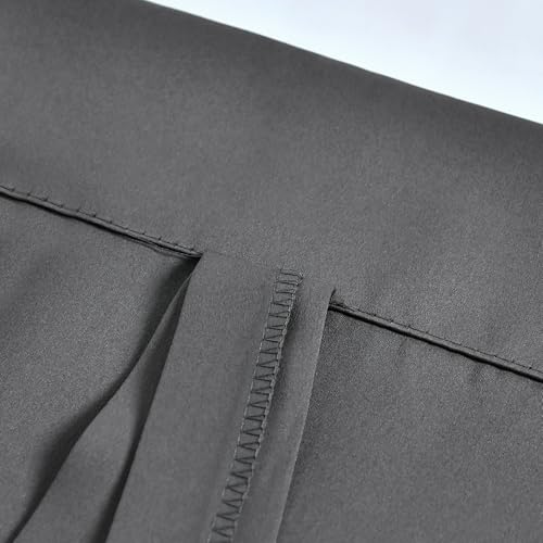 99% Blackout Thermal Insulated Adjustable Tie Up Shade Curtain with Rod Pocket Top - 34 Wide by 45 Inch Long (Medium Grey,1 Panel) - color: Medium Grey, size: 34"W x 45"H