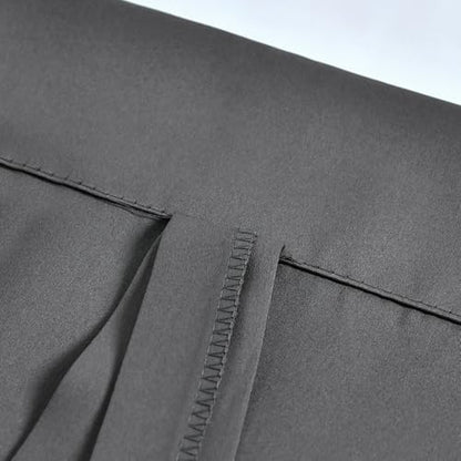 99% Blackout Thermal Insulated Adjustable Tie Up Shade Curtain with Rod Pocket Top - 34 Wide by 45 Inch Long (Medium Grey,1 Panel) - color: Medium Grey, size: 34"W x 45"H