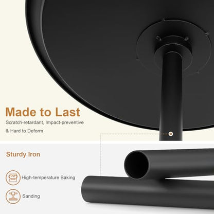 Gdrasuya10 Round Side Tables Set of 2, Large 15.7" Top, Metal Small Drink Accent Table Pedestal End Tables for Living Room Sofa Bedside Entryway & Office, Easy Assembly, Matte Black - color: Matte Black