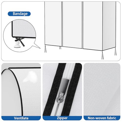 Zilink Garment Rack Cover Garment Bags Protector Wardrobe Cover 60in, White | Dustproof, Breathable, 2 Durable Zippers, Clothes Rack Cover for Garment Rack (Rack Not Included) - size: 60"L x 20"W x 60"H - White
