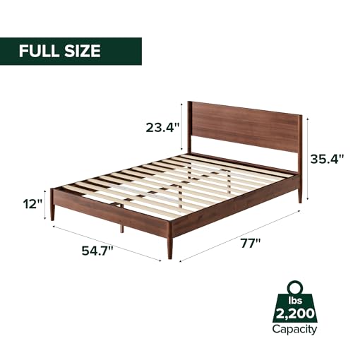 Zinus Allen Mid Century Wood Platform Bed Frame, Full | Solid Wood Foundation, Wood Slat Support, No Box Spring Needed, Modern Low Profile Design, Easy Assembly - color: Espresso, size: Full