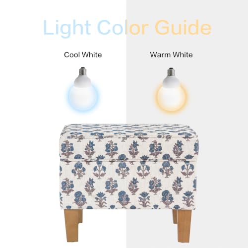 HomePop 22" Medium Rectangular Storage Ottoman - Blue Floral Pattern - color: Blue Floral Pattern