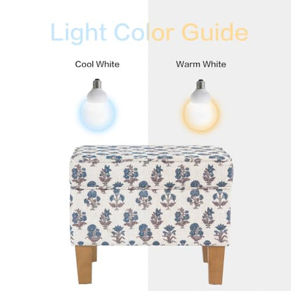 HomePop 22" Medium Rectangular Storage Ottoman - Blue Floral Pattern - color: Blue Floral Pattern