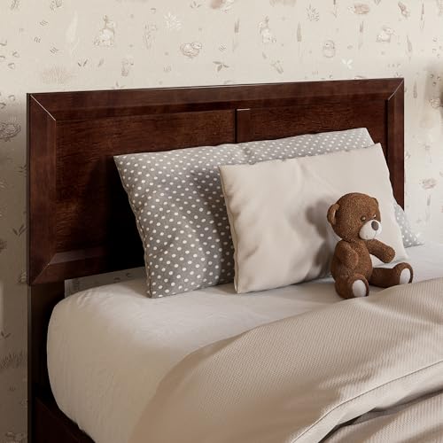 AFI, Sophia Adjustable Modern Twin Wood Headboard, Walnut - color: Walnut, size: Twin