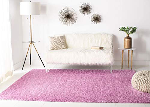 SAFAVIEH August Shag Collection Accent Rug - 2'3" x 4', Pink, Solid Design, Non-Shedding & Easy Care, 1.2-inch Thick Ideal for High Traffic Areas in Entryway, Living Room, Bedroom (AUG900X) - color: Pink, size: 2'3" x 4' (Rectangular)