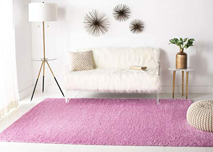 SAFAVIEH August Shag Collection Accent Rug - 2'3" x 4', Pink, Solid Design, Non-Shedding & Easy Care, 1.2-inch Thick Ideal for High Traffic Areas in Entryway, Living Room, Bedroom (AUG900X) - color: Pink, size: 2'3" x 4' (Rectangular)