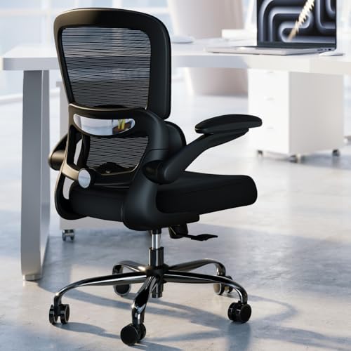 TRALT Office Chair - Ergonomic Desk Chair with Adjustable Lumbar Support, Mesh Computer Chair, Executive Chairs for Home Office Comfortable Lumbar Support (Black) - color: Black