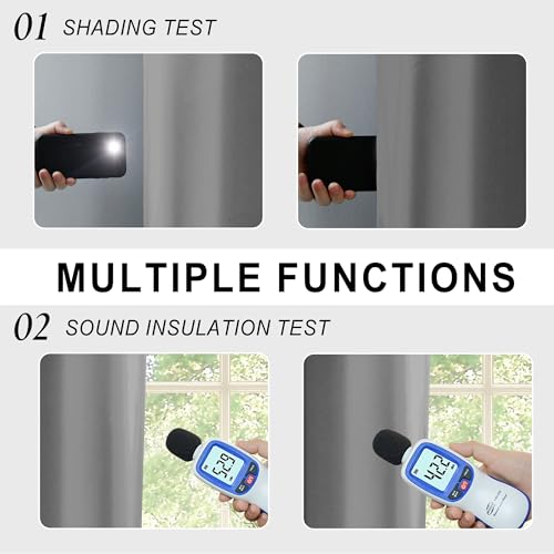XWZO Full Shading Blackout Curtains 45 Inches Length with Tiebacks- Heat and Light Blocking Ring Top Window Drapes with Black Liner Backing for Bedroom/Kid's Room, Light Grey, W38 x L45, Set of 2 - color: Light Grey, size: 38"W x 45"L (Pack of 2)