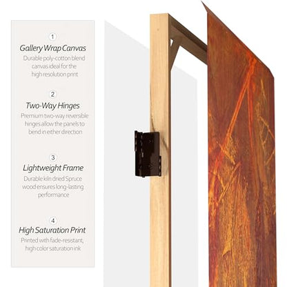 Red Lantern 6 ft. Tall Double Sided Enchanted Gardens Canvas Room Divider, Equinox - color: Equinox
