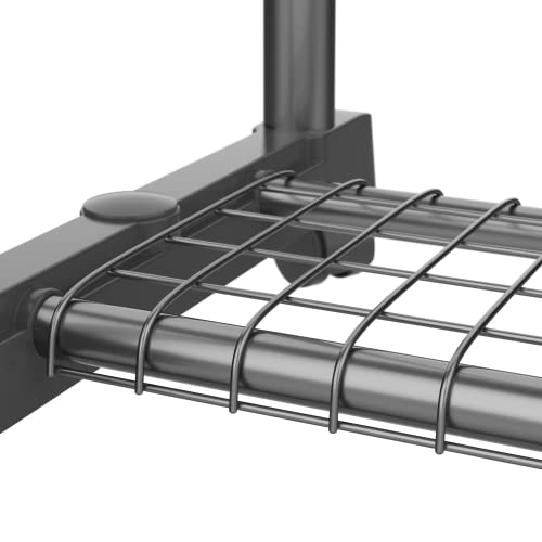 ClosetMaid Double Rail Portable Rolling Garment Rack with Shoe Shelf, Adjustable Rod Width and Height, Black/Chrome