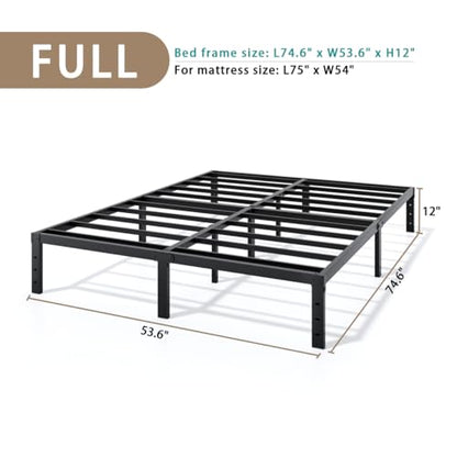 LUMUNANCE Metal Bed Frame Full Size - 12 Inch Heavy-Duty Full Platform Bed Frame No Box Spring Needed, Easy Assembly, Noise-Free, Sturdy Mattress Foundation, Underbed Storage Space - size: Full, style: 12 Inch