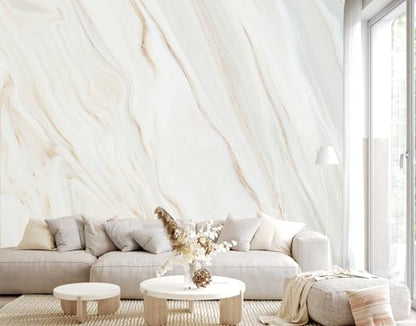 Brown and White Marble Wallpaper Mural Peel and Stick 137"x100" | Living Room Offices - color: ZZ-018, size: 137" x 100"