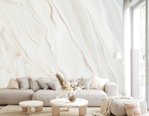 Brown and White Marble Wallpaper Mural Peel and Stick 137"x100" | Living Room Offices - color: ZZ-018, size: 137" x 100"