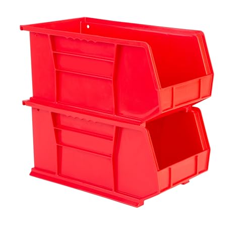 HE HUDSON EXCHANGE 15" x 8" x 7" Plastic Stackable Storage Bin, Red - color: Red, size: 1 Pack