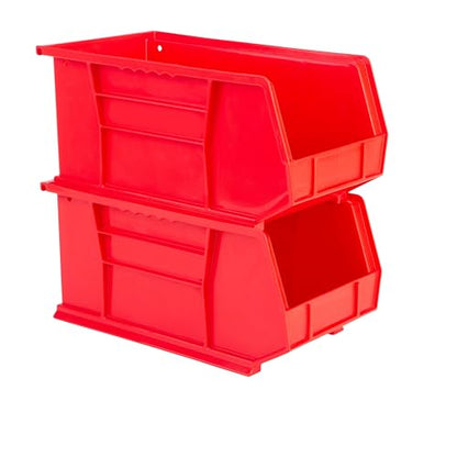 HE HUDSON EXCHANGE 15" x 8" x 7" (6 Pack) Plastic Stackable Storage Bin, Red - color: Red, size: 6 Pack