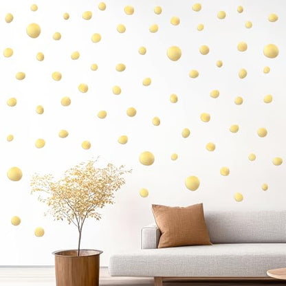 TaoBary 15 Sheet 300 Pcs Irregular Polka Dot Boho Wall Decals,Gold | Removable Modern Vinyl Boho Wall Stickers Terrazzo Pattern for Playroom Bedroom - color: Gold