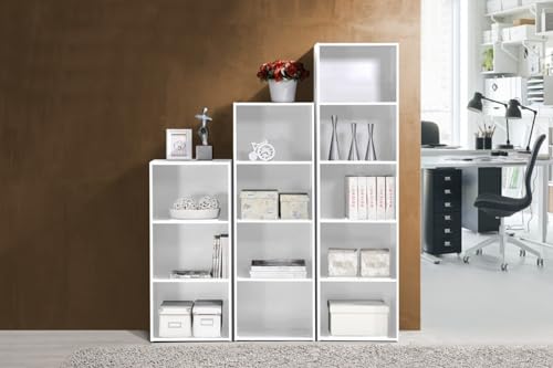 HODEDAH IMPORT Bookcase - color: White, size: 5-Shelf