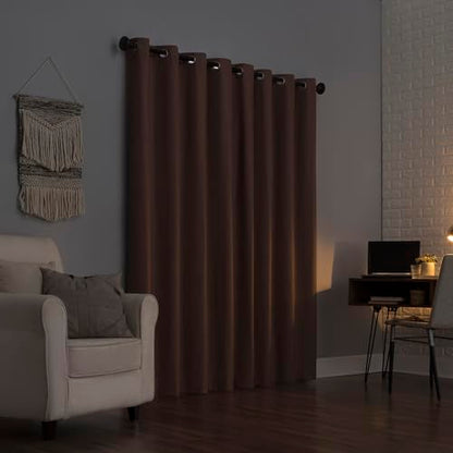 Sun Zero Columbia 2-Pack Thermal Energy Saving 100% Blackout Grommet Curtain Panel Pair, 50" x 84", Cedar - color: Cedar Orange, size: 50"W x 84"L (Pack of 2)