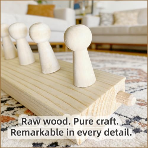 FOBEVTEF 53.9'' DIY Chunky Knit Blanket Loom, Wooden Loom Frame for DIY Throw Blankets, Adjustable Size Hand Knitting Kit | No Needles Required | Foldable & Portable | Beginner Friendly Yarn Craft - size: 53.9 inch