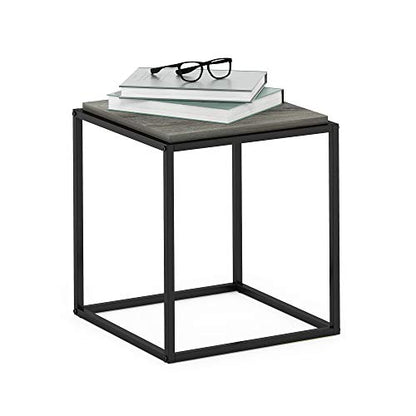 Furinno Moretti Cube Modern Stackable End Table Shelf, French Oak Grey - color: French Oak Grey, size: Stackable Cube
