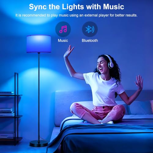 FRIDEKO HOME Floor Lamp for Living Room Bedroom (White 1_Pack) - color: White 1_Pack