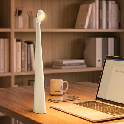 Cordless LED Table Lamp, 4000mAh Rechargeable Portable Desk Lamp, 3-Level Brightness, Bedside Night Light, Ambient Reading Light for Restaurant, Bedroom, Outdoor Camping, Night Light, White | 3-Level Brightness, Bedside Night Light, Ambient Reading Light,