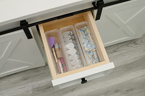 AB Designs 8-Pack Storage Bins with Lids, 4 Long and 4 Small, Clear - size: 4 Long & 4 Small