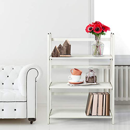 Casual Home 3-Shelf Folding Stackable Bookcase (27.5" Wide)-White - color: White, size: 3-Shelf Stackable