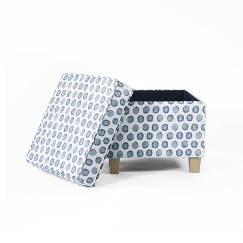 HomePop 18" Classic Square Storage Ottoman - Green Medallion Ikat Print - color: Small Multi Green Medallion Ikat Print