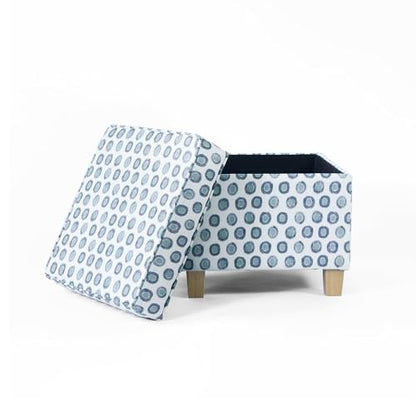 HomePop 18" Classic Square Storage Ottoman - Green Medallion Ikat Print - color: Small Multi Green Medallion Ikat Print