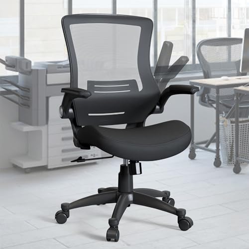 Mordern Height Adujstable Roling Office Desk Coumputer Study Task Chair with Flip Arms for Long Working People - style: High Back