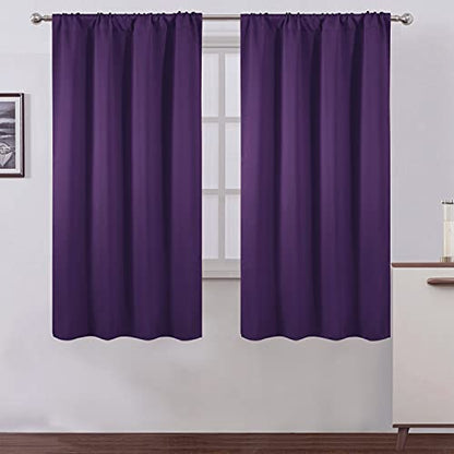 Purple Blackout Curtains/42 x 63 Inch/Set of 2 Panels Room Darkening Curtains for Bedroom - color: Purple, size: 42"W x 63"L (Pack of 2)