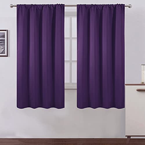 Purple Blackout Curtains/42 x 63 Inch/Set of 2 Panels Room Darkening Curtains for Bedroom - color: Purple, size: 42"W x 63"L (Pack of 2)