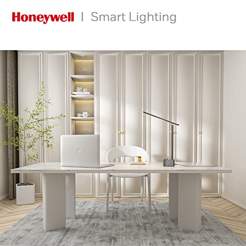 Honeywell LED Desk Lamp, Sunturalux™ Grey Desk Lamps for Home Office USB | Foldable LED desk lamp with USB-C/A charger, RG0 eye-safe, CRI95, stepless dimming 10%-100%, 3 color temps (3000K-5000K) - color: Gray