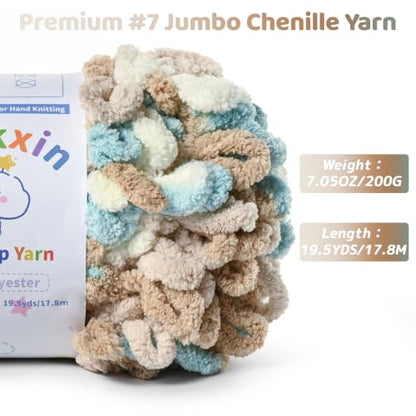 Super Soft Loop Yarn for Finger Knit, 3 Pack of 7.05oz/19.5yds Each, Chunky Blanket Yarn for Hand Knitting, #7 Jumbo Chenille Yarn, Fluffy Baby Blanket Yarn for Crochet Amigurumi (3 Hedge Green) - color: 3 Hedge Green