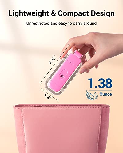 DEWENWILS USB Rechargeable Book Reading Light, Warm White, Brightness Adjustable, LED Clip on Book Lights for Reading in Bed, Car Reading Light for Kids, Bookworms (Pink) | 2 Brightness Levels, Flexible Lighting Angle, Compact & Lightweight, Ideal for Rea