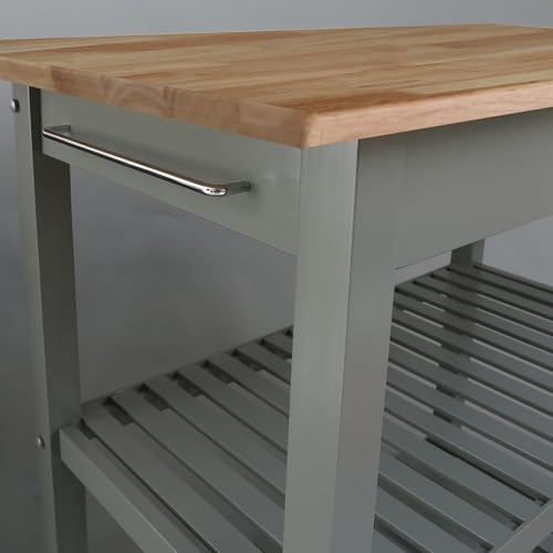 Casual Home Kitchen Island with Solid American Hardwood Top, Slate Gray, 40" W (373-932) - color: Slate Gray