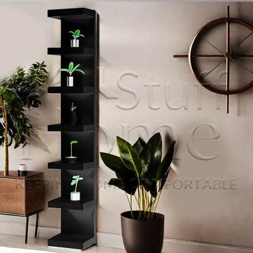 Wall Shelf Unit, 11 3/4x74 3/4,Use Fixing Devices Suitable for The Walls in Your Home. (2 x Black) - color: 2 X Black