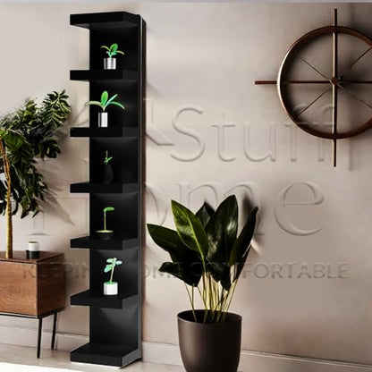Wall Shelf Unit, 11 3/4x74 3/4,Use Fixing Devices Suitable for The Walls in Your Home. (2 x Black) - color: 2 X Black