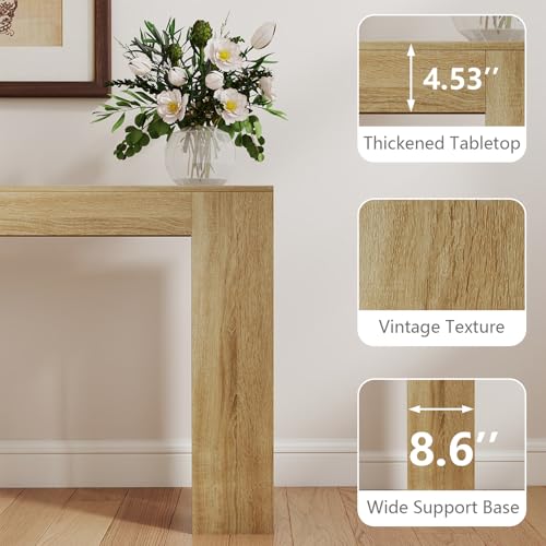 Spaco 63'' Narrow Long Console Table,Farmhouse Entryway Table Sofa Table with Storage,Wood Behind Couch Table for Living Room, Hallway,Foyer - color: Natural Oak (63'')