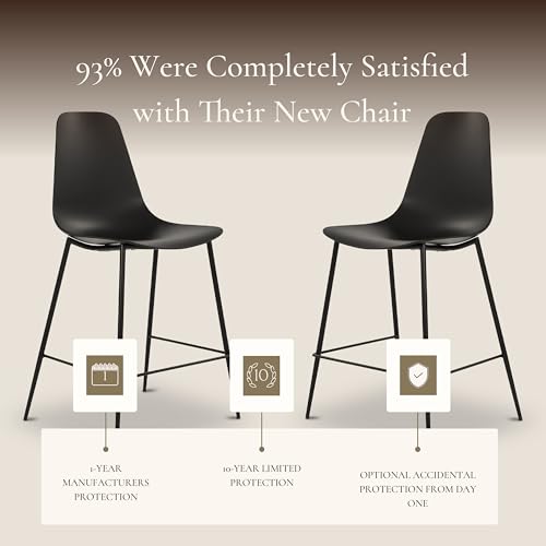 Poly & BARK Isla Bar Stools Set of 3 – Counter Height Bar Stool for Kitchen – Set of Counter Stools – Indoor/Outdoor Barstools – Modern Kitchen Bar Stools - Ebony Black - color: Ebony Black, style: Isla Counter Stool Set of 3