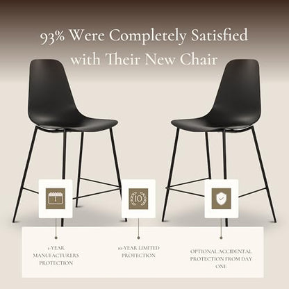 Poly & BARK Isla Bar Stools Set of 3 – Counter Height Bar Stool for Kitchen – Set of Counter Stools – Indoor/Outdoor Barstools – Modern Kitchen Bar Stools - Ebony Black - color: Ebony Black, style: Isla Counter Stool Set of 3