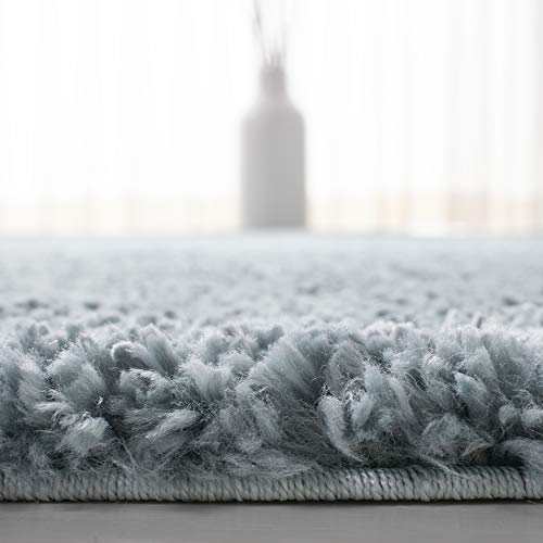 SAFAVIEH August Shag Collection Runner Rug - 2'3" x 6', Aqua, Solid Design, Non-Shedding & Easy Care, 1.2-inch Thick Ideal for High Traffic Areas in Living Room, Bedroom (AUG900J) - color: Aqua, size: 2'3" x 6' (Runner)