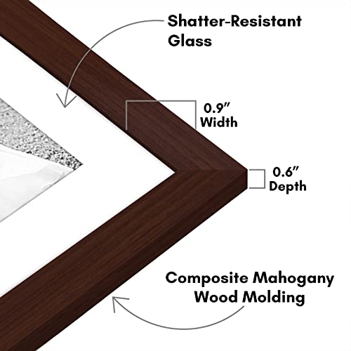 Americanflat Gallery Wall Frame Set of 7 - Mahogany | Includes one 11x14, two 8x10 and four 5x7, shatter-resistant glass, hanging hardware included - color: Mahogany, style: 7 Pack