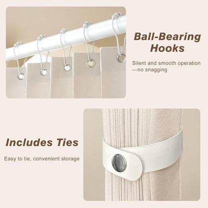 Curtains for Room Divider & Metal Support Pole,Floor to Ceiling Room Divider Wall,Folding Partition Curtain,Blackout Privacy Partition Panels,Wall Mounted Curtains Tracks(B,29.5-43.3in/75-110cm)