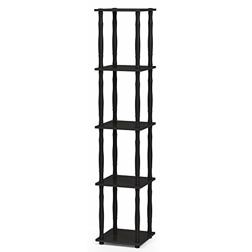 FURINNO Turn-N-Tube Rack, Classic, Espresso/Black - color: Espresso/Black, size: 5-Tier Classic Tube