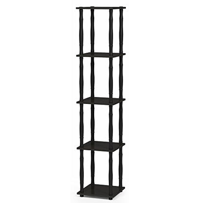 FURINNO Turn-N-Tube Rack, Classic, Espresso/Black - color: Espresso/Black, size: 5-Tier Classic Tube