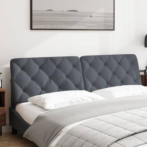 King Size Headboard Cushion, Wall Mounted Upholstered Backrest with Removable Velvet Cover, Dark Grey Fabric Cushion for Reading and Bed Support, 72.8 inch Wide - size: King