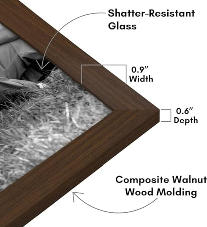 Americanflat Set of 10 Picture Frames with Shatter-Resistant Glass - Gallery Wall Frame Set with Two 8x10, Four 5x7 and Four 4x6 Frames - Signature Collection - Walnut | Includes two 8x10, four 5x7 and four 4x6, shatter-resistant glass, hanging hardware i